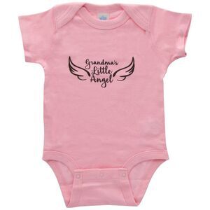 Grandma's Little Angel 100% Cotton Baby Pink Bodysuit, 6-9M